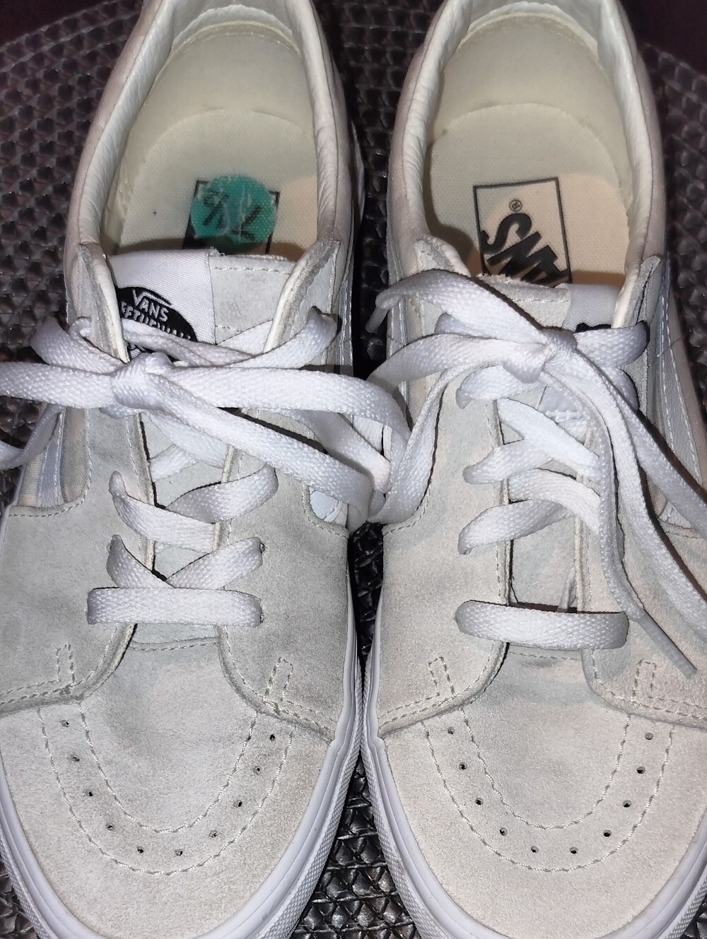 Vans White Suede Low-Top Sneakers